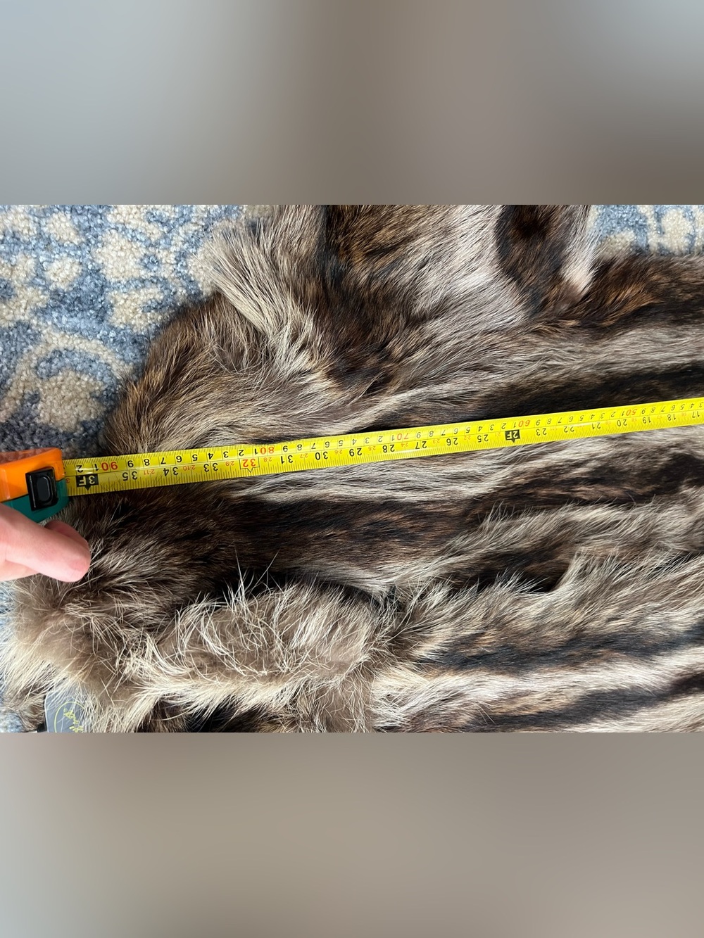 Leah’s New Rochelle Genuine Fur Coat Brown Gray Full Length Long Sleeve Vintage - Picture 10 of 10
